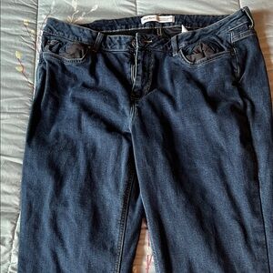 Classic Dark Blue Straight Leg Jeans Fleece Lined 18 x32